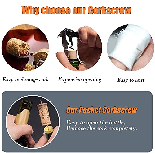 Chumiug Mini Wine Opener | Travel Portable Pocket Air Pressure Pump Wine Bottle Opener | Assemblable Design Corkscrew 7S Quick Bottle Opening | for Home, Restaurant, Party,Wine Lovers - Image 3