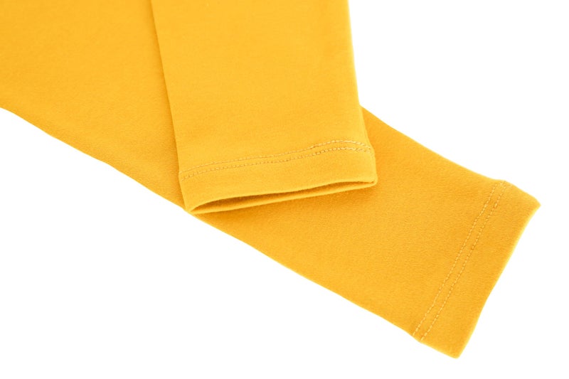 Lilax Girls' Basic Solid Full Length Cotton Soft Leggings (5T, Mustard) - Image 5