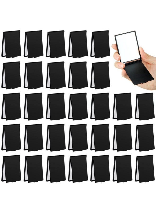 كويكاي 32 قطعة 2 × 3 × 0.2 بوصة مرآة مكياج صغيرة قابلة للطي مرآة جيب للسفر مرآة محمولة قابلة للطي مستطيلة مدمجة مرآة واقفة مرآة مستحضرات التجميل للنساء والفتيات (أسود) - Image 1