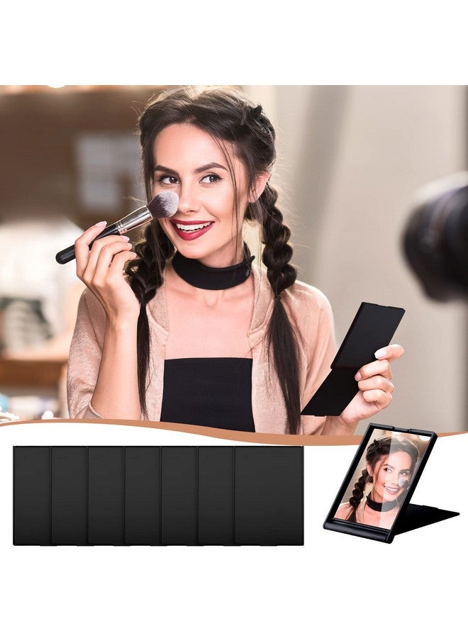 كويكاي 32 قطعة 2 × 3 × 0.2 بوصة مرآة مكياج صغيرة قابلة للطي مرآة جيب للسفر مرآة محمولة قابلة للطي مستطيلة مدمجة مرآة واقفة مرآة مستحضرات التجميل للنساء والفتيات (أسود) - Image 4