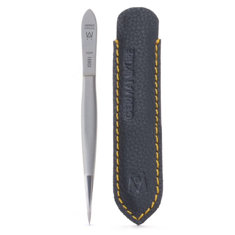 GERMANIKURE Pointed Tweezers in Leather Case - Made in Solingen Germany - Image 1