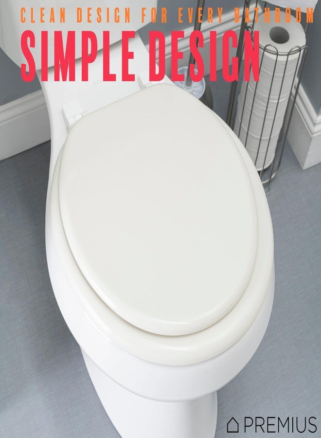 PREMIUS Wood Toilet Seat By PREMIUS, Standard Round, 17 Inches, MDF Wood Construction, Solid Color Design, Durable Plastic Hinges, Easy Installation, Comfort Seat, Smooth Finish, Easy to Clean (Beige) - Image 3