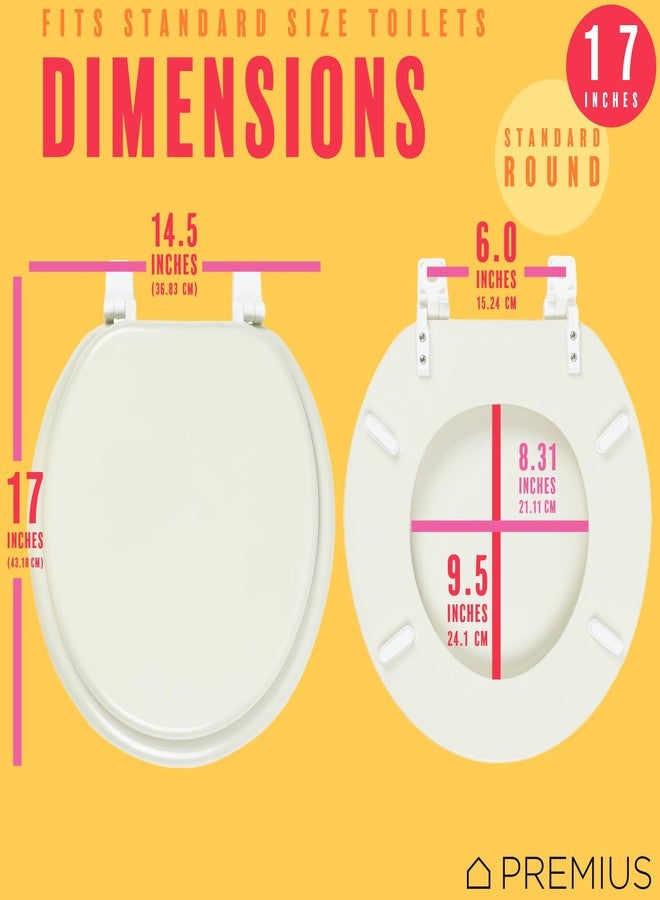 PREMIUS Wood Toilet Seat By PREMIUS, Standard Round, 17 Inches, MDF Wood Construction, Solid Color Design, Durable Plastic Hinges, Easy Installation, Comfort Seat, Smooth Finish, Easy to Clean (Beige) - Image 5