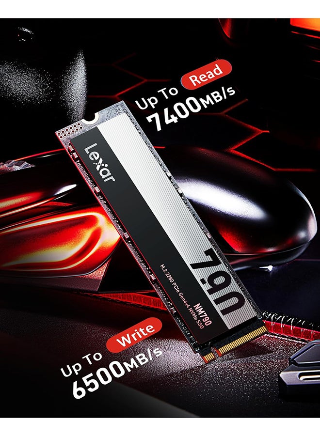 Lexar NM790 1TB SSD, M.2 2280 PCIe Gen4x4 NVMe 1.4 Internal SSD, Up to 7400MB/s Read, Up to 6500MB/s Write, Internal Solid State Drive for PS5, PC, Laptop, Gamers, Professionals (LNM790X001T-RNNNG) 1 TB - Image 2