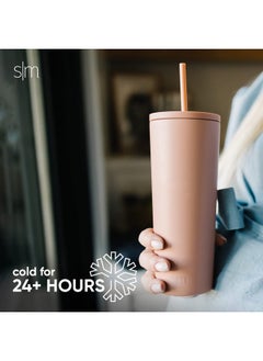 Simple Modern Simple Modern Insulated Tumbler with Lid and Straw | Iced Coffee Cup Reusable Stainless Steel Water Bottle Travel Mug | Gifts for Women Men Her Him | Classic Collection | 24oz | Checkmate  - Image 4