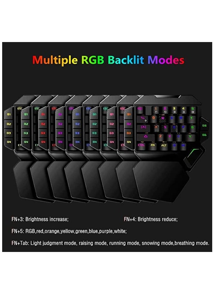 KASTWAVE One-Handed RGB Mechanical Keyboard Ergonomic Half Gaming Keyboard 35 Keys with Rainbow Backlit Keyboard Wired Gaming Keypad Mini USB Keyboard Single Hand Game Controller with Wrist Rest Support  - Image 5