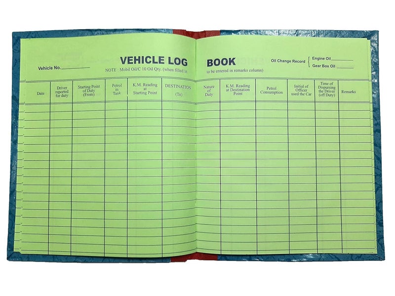 LRS Vehicle Log Book Short Size - Hard Bound - 21 x 17 cm - 40 Pages Single - 75 GSM Thick Ledger Paper (Pack of 12) - Image 3