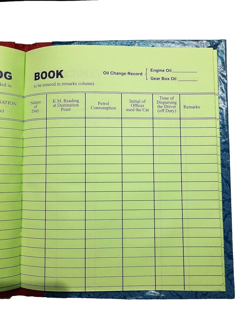 LRS Vehicle Log Book Short Size - Hard Bound - 21 x 17 cm - 40 Pages Single - 75 GSM Thick Ledger Paper (Pack of 12) - Image 2