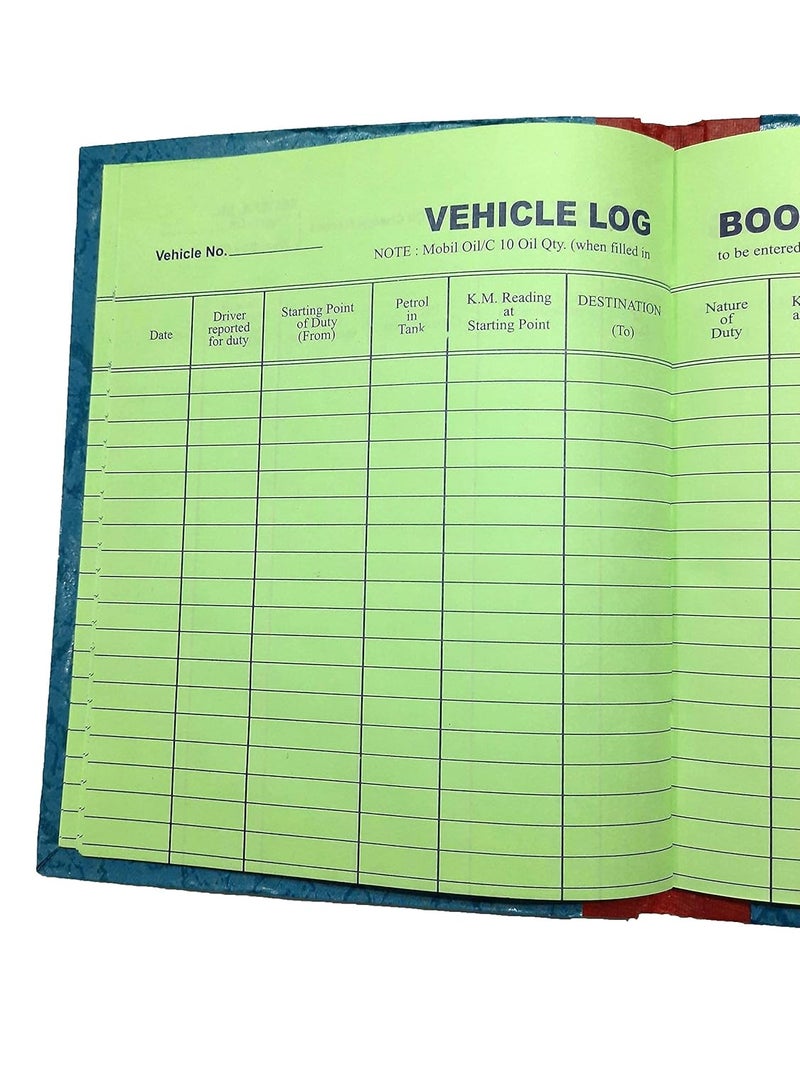 LRS Vehicle Log Book Short Size - Hard Bound - 21 x 17 cm - 40 Pages Single - 75 GSM Thick Ledger Paper (Pack of 12) - Image 1