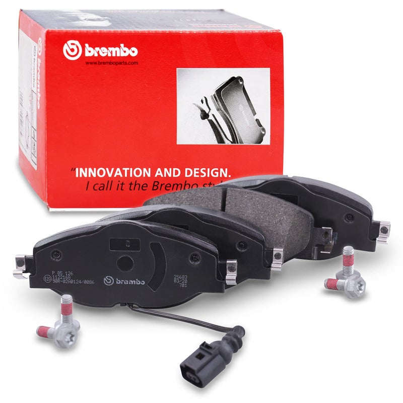Brembo P85126 LowMet Front Disc Brake Pad Set AUDISEATVW OE 8V0698151