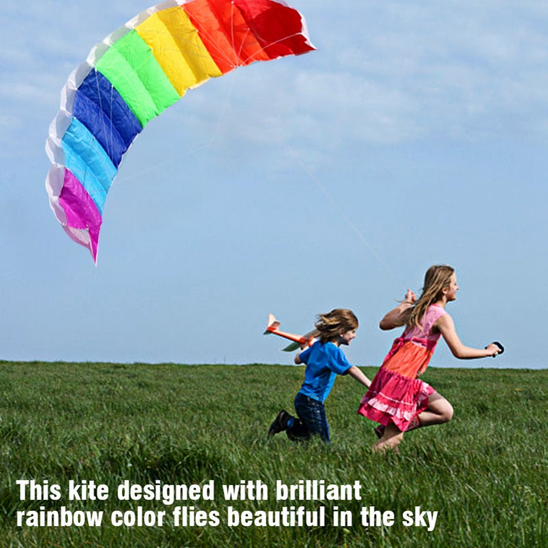 Dual Line Kite 1.4 Meters Abrasion Resistant Long Lasting - Multi‑Color Unique Beautiful Stunt Power Kite for Open Area Outdoor Seaside Beach Park Grassland - Image 3