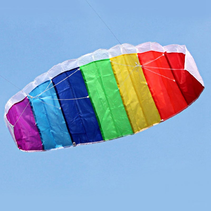 Dual Line Kite 1.4 Meters Abrasion Resistant Long Lasting - Multi‑Color Unique Beautiful Stunt Power Kite for Open Area Outdoor Seaside Beach Park Grassland - Image 5