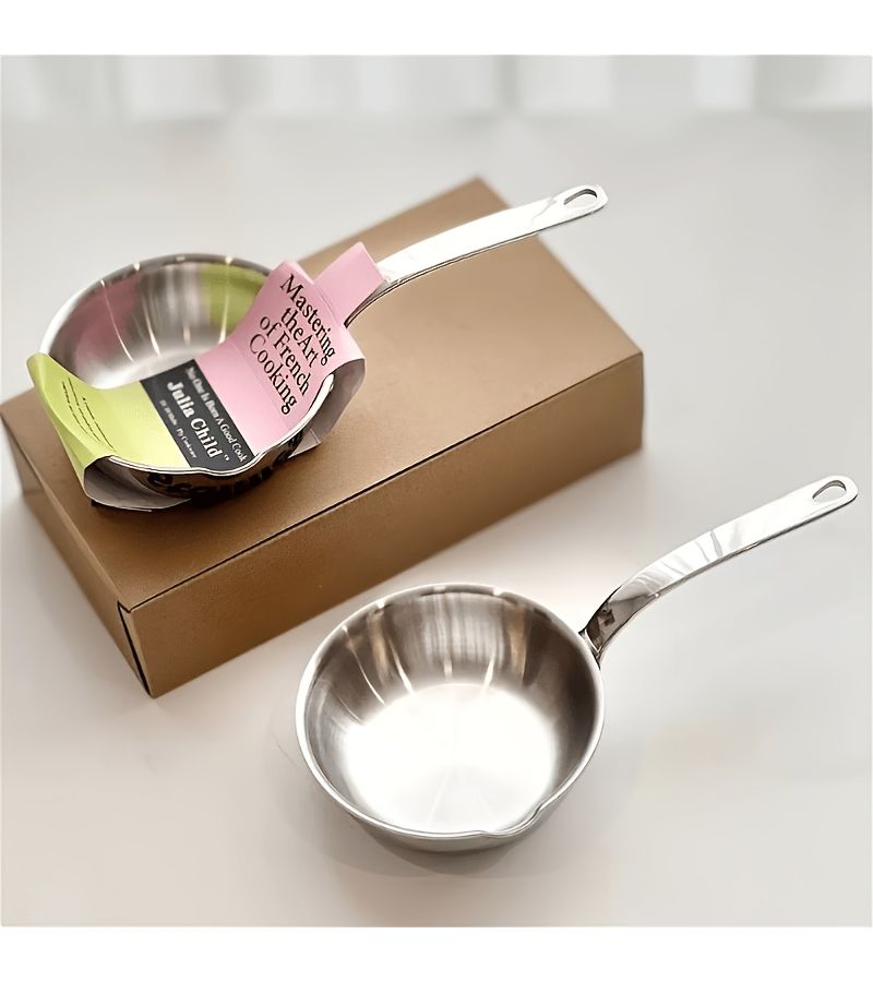 High Quality Stainless Steel Small Frying Pan 4.72 Inch Mini Egg Pan Non Stick Long Handle Saucepot For Heating Pouring Oil Milk Butter - Image 3