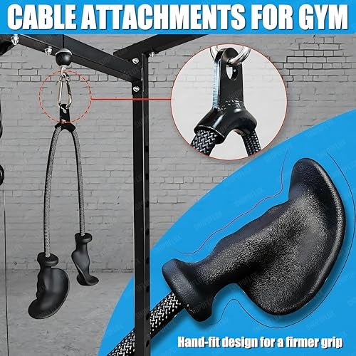 SHOPOFLUX Tricep Rope with Ergonomic Handles, 36 Inch Tricep Pull Down Rope for Cable Machine, Pulley System, Triceps Rope Cable Attachment for Gym, Home (Black- Tricep Rope) - Image 3