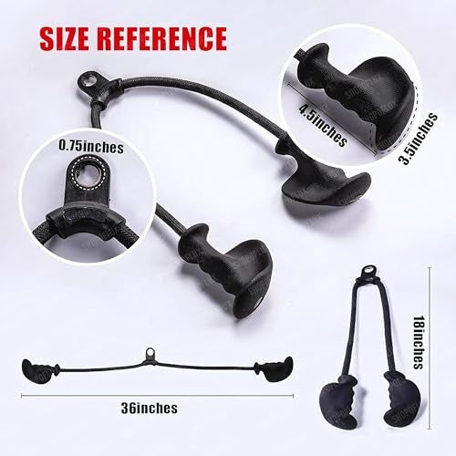 SHOPOFLUX Tricep Rope with Ergonomic Handles, 36 Inch Tricep Pull Down Rope for Cable Machine, Pulley System, Triceps Rope Cable Attachment for Gym, Home (Black- Tricep Rope) - Image 2