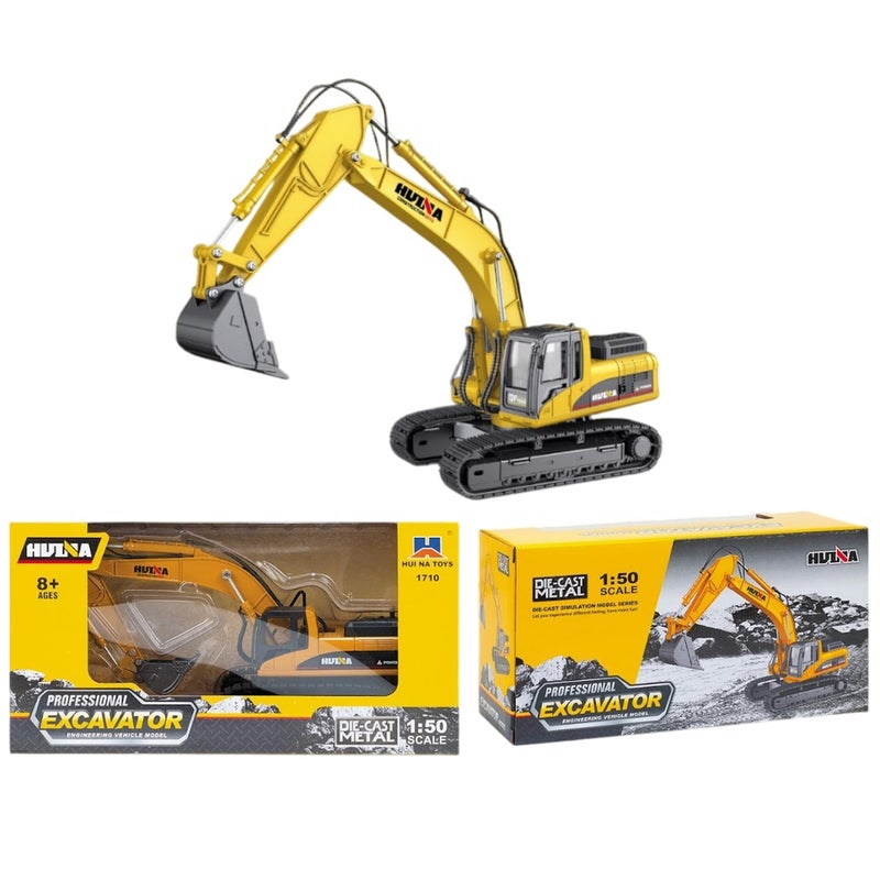 Excavator Truck 1/50 Diecast Model - Yellow - 1710