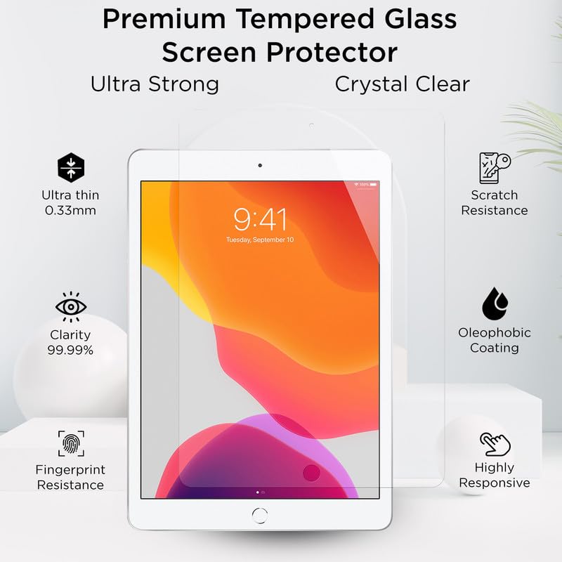 Robustrion Tempered Glass Screen Protector for iPad 10.2 inch 9th Gen Generation 2021 8th Gen 2020 7th Gen 2019 - Image 2