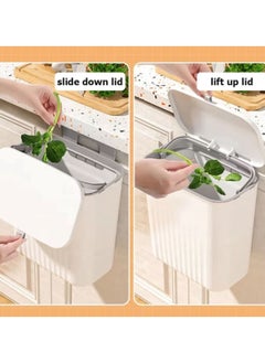 UrbanEssentia 9L Kitchen Compost Bin with Lid, Hanging Trash Can for Kitchen Cabinet Door, Under Sink Dust bin, Garbage Bin for Bathroom, Wall Mounted Trash Bin, Kitchen Counter Waste Bin.  - Image 5