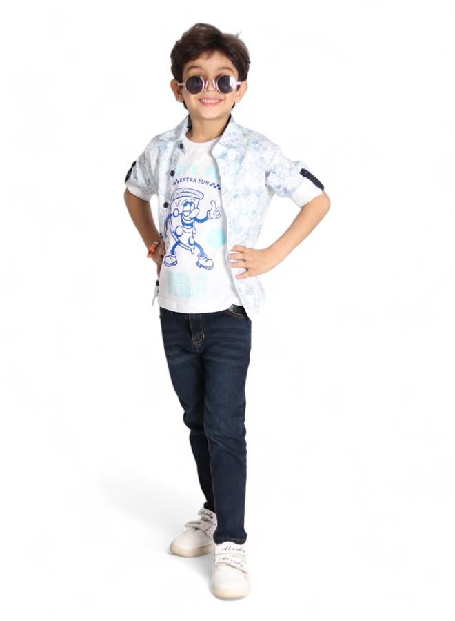 CHOiCE Boys' Outfit Set (Shirt and T-Shirt) for Age 9 - Summer Collection 2024 - Soft Fabrics and Vibrant Colors for a Stylish and Comfortable Look, from 🌈 CHOICE - Image 1