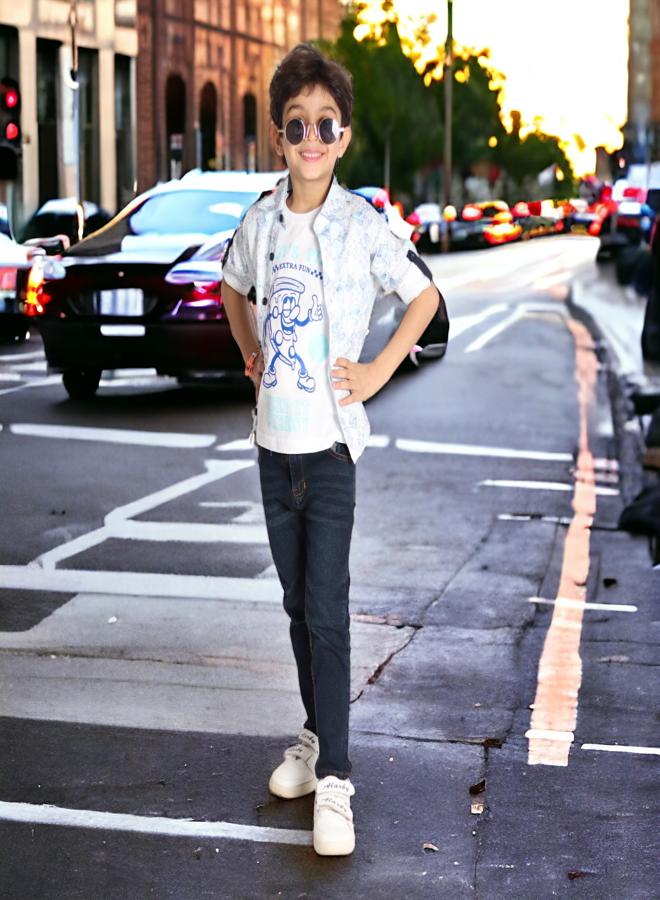 CHOiCE Boys' Outfit Set (Shirt and T-Shirt) for Age 9 - Summer Collection 2024 - Soft Fabrics and Vibrant Colors for a Stylish and Comfortable Look, from 🌈 CHOICE - Image 2