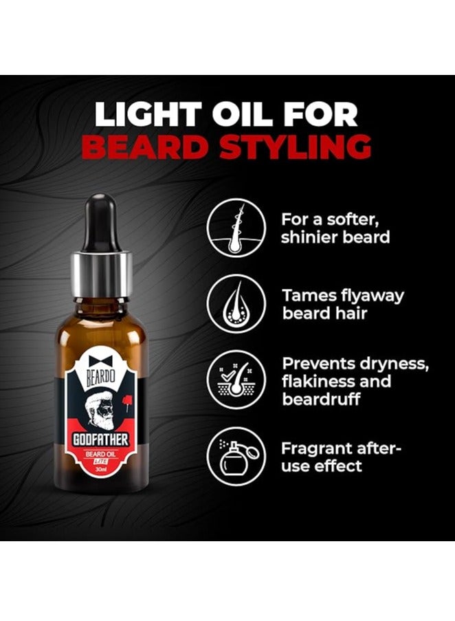 BEARDO Beardo Godfather Lite Beard and Moustache Oil (30 ml x Pack of 2) | Beard Oil for men | Non-Sticky, Light; Almond Oil, Aloe vera, Vitamin E, Shiny Nourished Beards - Image 3
