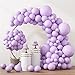 RUBFAC 129pcs Pastel Purple Balloon Arch Kit Different Sizes 18 12 10 5 Inches Light Purple Lavender Balloons Garland for Birthday Baby Shower Gender Reveal Wedding Party Decoration - Image 3