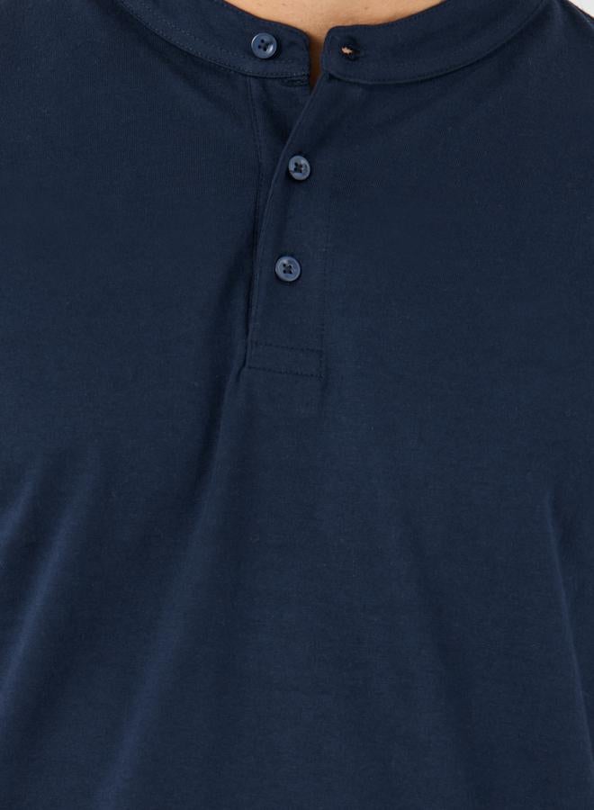 Styli Styli Short Sleeve Mandarin Collar Polo T-Shirt  - Image 3