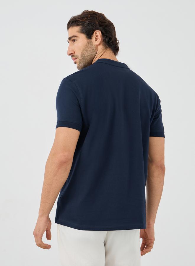 Styli Styli Short Sleeve Mandarin Collar Polo T-Shirt  - Image 4