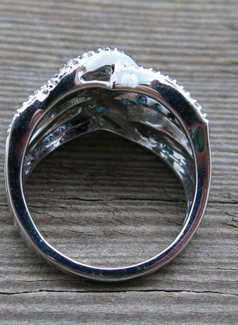 استراتيجية خاتم مصنوع من الفضة الإسترليني عيار 925 ومرصع بالزكرونيا المكعبة - Image 3