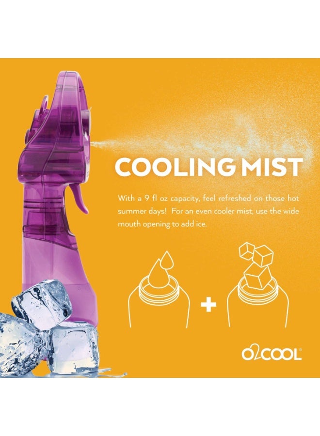 مروحة رش صغيرة محمولة O2COOL، نظام تبريد شخصي محمول يعمل بالبطارية، لون أرجواني - Image 4