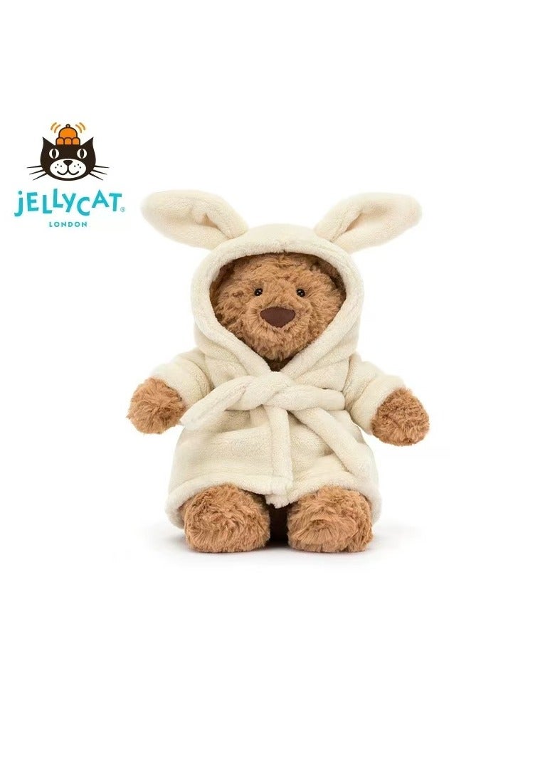 جيليكات Jellycat معطف حمام برشلونة الدب القشف لعب تيدي الدب دمية دمية هدية السنة الجديدة - Image 1
