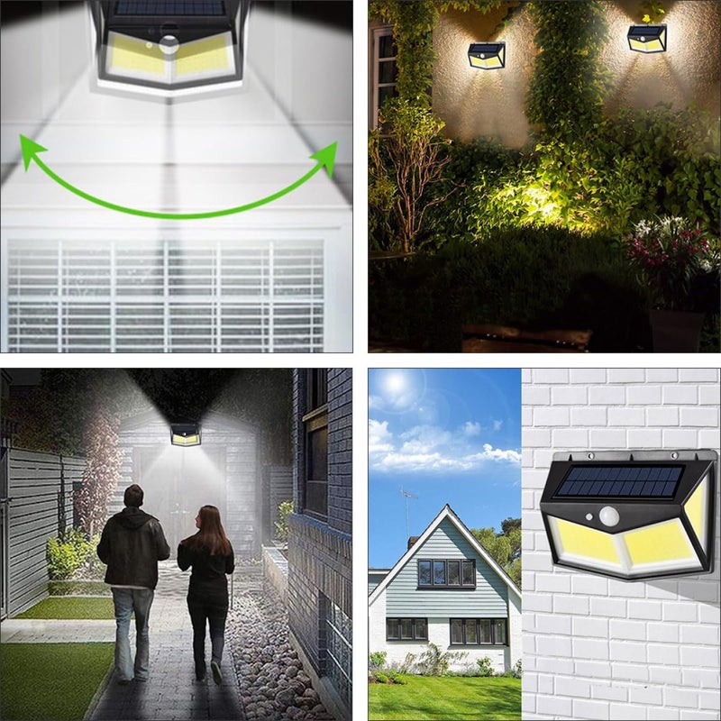 3 Sided Solar Motion Sensor Wall Light Outdoor Waterproof Garden Security Lamp - Image 4