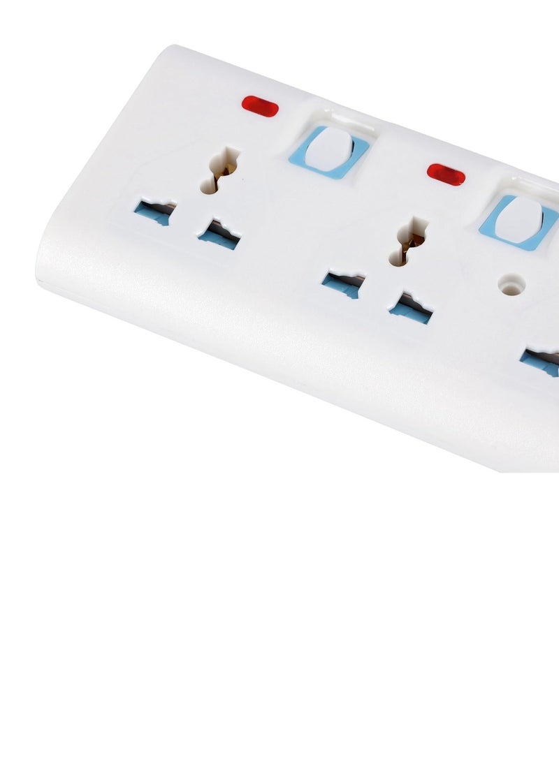 3-Way Extension Socket 13A – Child Safe, Extra Long Cord, Over Current Protection | Ideal for All Electronic Devices, White - Image 4