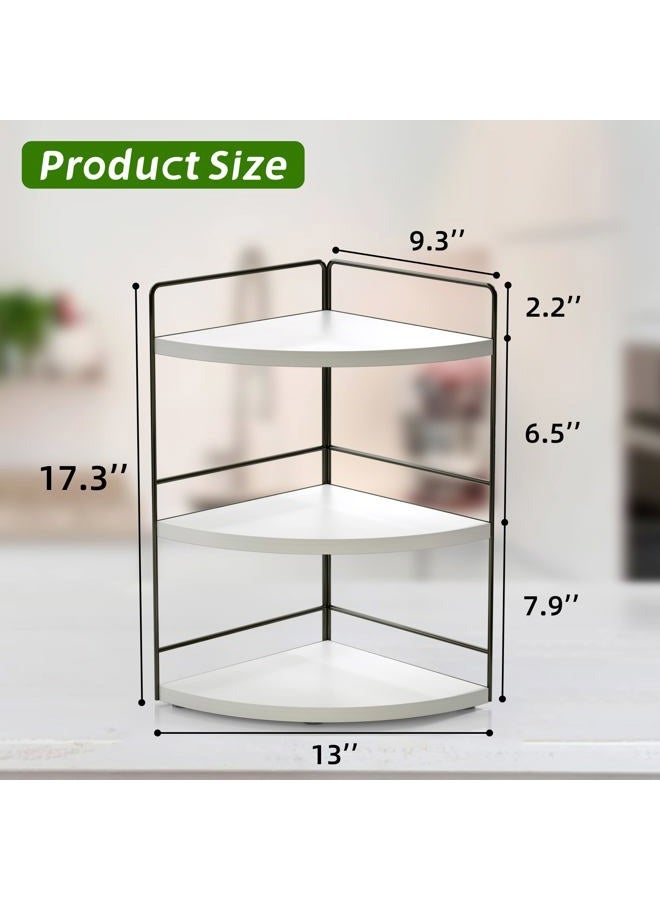 ZGO 3-Tier Bathroom Organizer - Countertop & Corner Organizer, Makeup & Skincare Storage, Kitchen Counter Shelf - White - Image 5