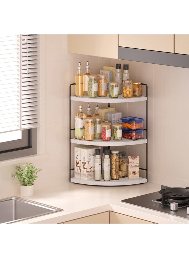 ZGO 3-Tier Bathroom Organizer - Countertop & Corner Organizer, Makeup & Skincare Storage, Kitchen Counter Shelf - White - Image 4