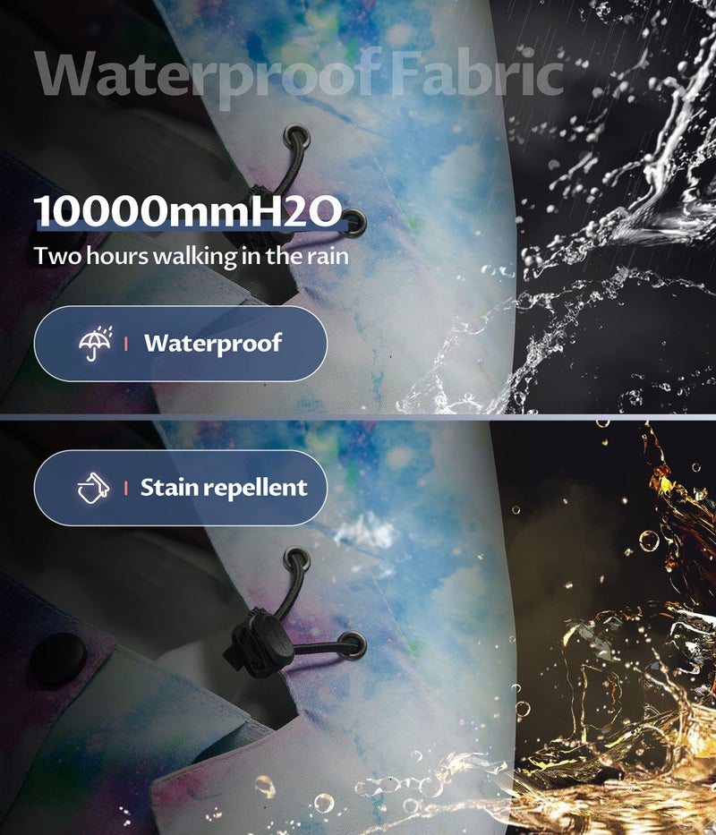 CREATMO US Women's Waterproof Ski Jacket Winter Snow Coat Hooded Raincoat Star M - Image 5