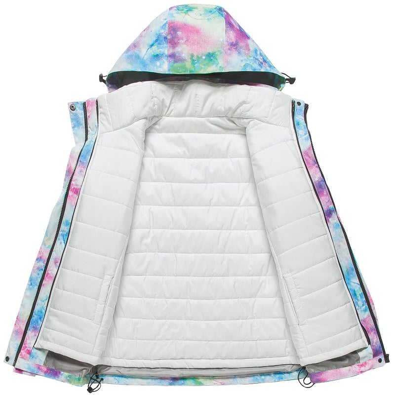 CREATMO US Women's Waterproof Ski Jacket Winter Snow Coat Hooded Raincoat Star M - Image 3