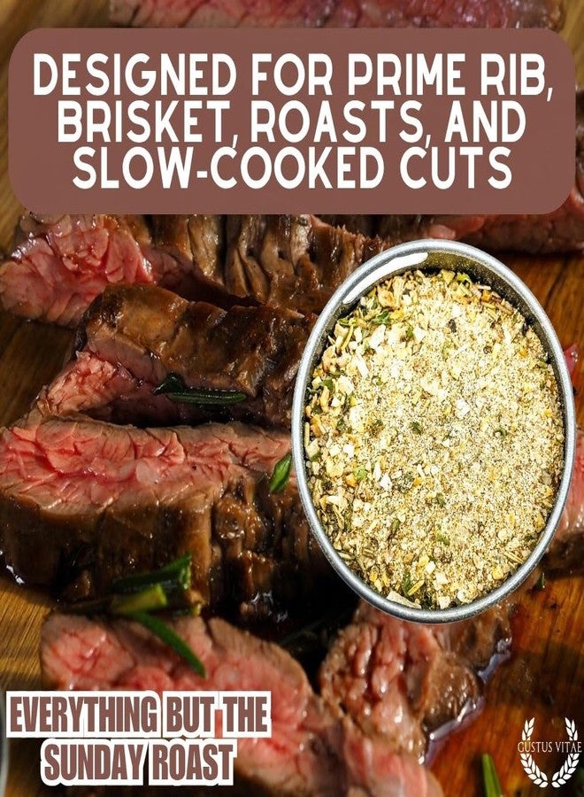 GUSTUS VITAE Everything But the Sunday Roast Seasoning | Gourmet Spice Blend | Non GMO, All Natural | Handmade in Small Batches in USA | Artisanal Seasoning Mix | Magnetic Tin | GLP-1 Friendly | Sustainably Sourced Rub | Ultra Premium | Gustus Vitae - Image 2
