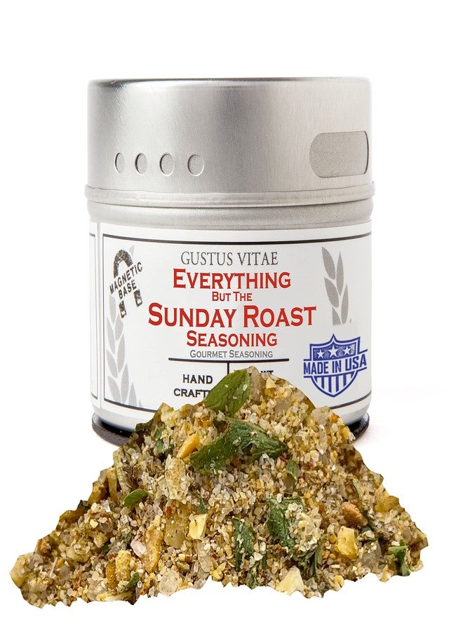 GUSTUS VITAE Everything But the Sunday Roast Seasoning | Gourmet Spice Blend | Non GMO, All Natural | Handmade in Small Batches in USA | Artisanal Seasoning Mix | Magnetic Tin | GLP-1 Friendly | Sustainably Sourced Rub | Ultra Premium | Gustus Vitae - Image 1