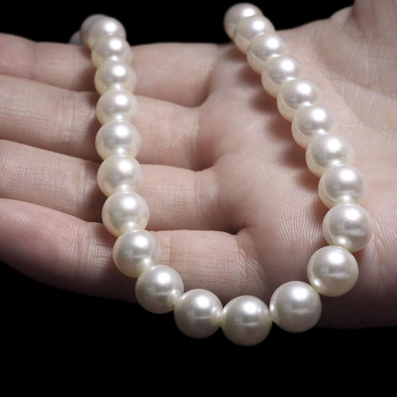 Aisansty Long Faux Pearl Layered Necklace for Women - Cream White Costume Jewelry - Image 4