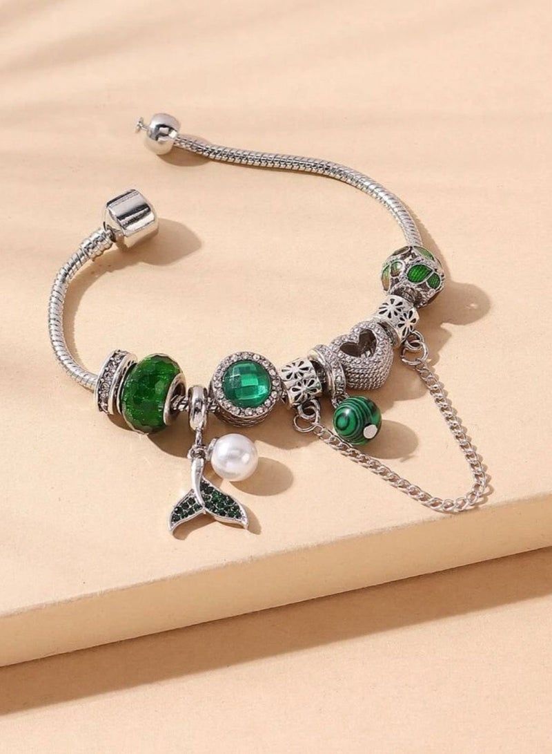 نون-شى اسوارة نسائية مطلية بالفضة ومرصعة بالزركون - Image 1