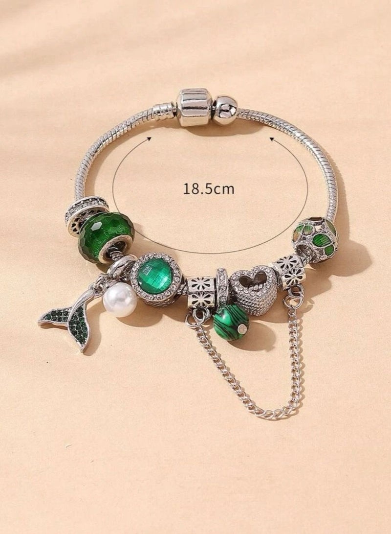 نون-شى اسوارة نسائية مطلية بالفضة ومرصعة بالزركون - Image 5