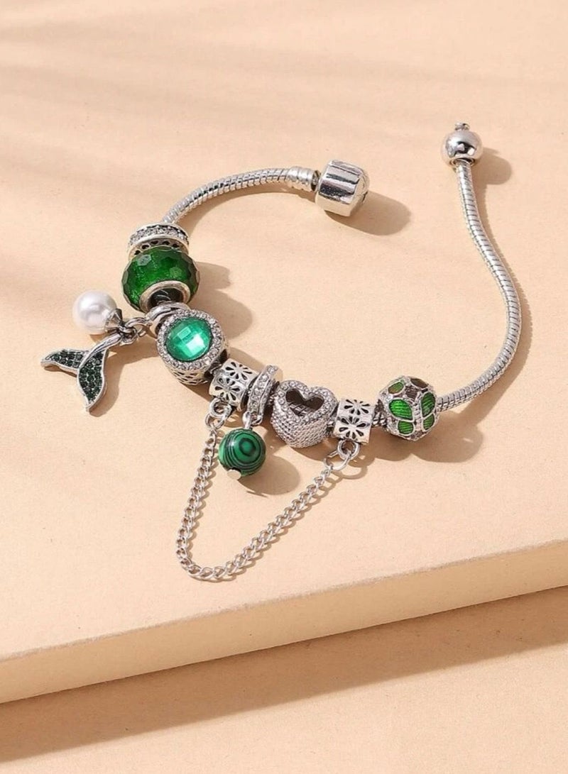 نون-شى اسوارة نسائية مطلية بالفضة ومرصعة بالزركون - Image 2