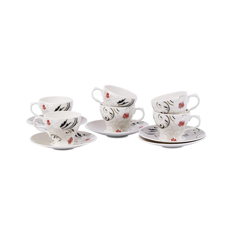 Dandy lines England by DATA Dandy Lines Liza Blossom Bliss Bone China Tea Cups Mugs and Saucer Set for Tea Coffee 6 Plates and 6 Cups 53013 Pack of 12 - Image 2