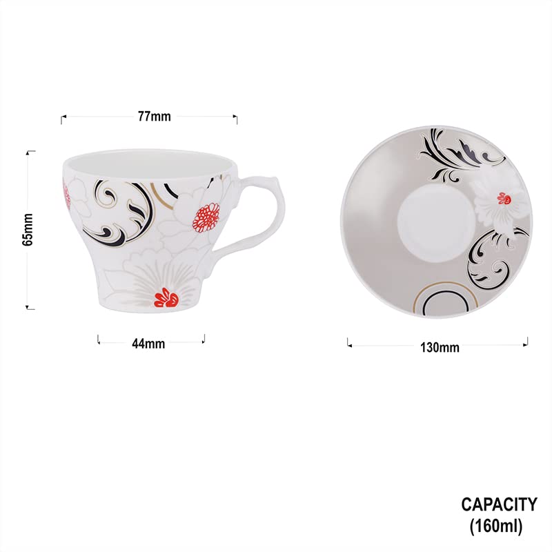 Dandy lines England by DATA Dandy Lines Liza Blossom Bliss Bone China Tea Cups Mugs and Saucer Set for Tea Coffee 6 Plates and 6 Cups 53013 Pack of 12 - Image 5