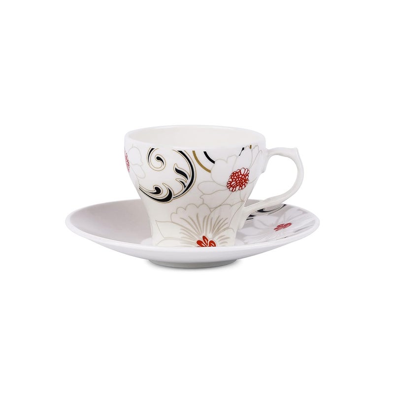 Dandy lines England by DATA Dandy Lines Liza Blossom Bliss Bone China Tea Cups Mugs and Saucer Set for Tea Coffee 6 Plates and 6 Cups 53013 Pack of 12 - Image 4