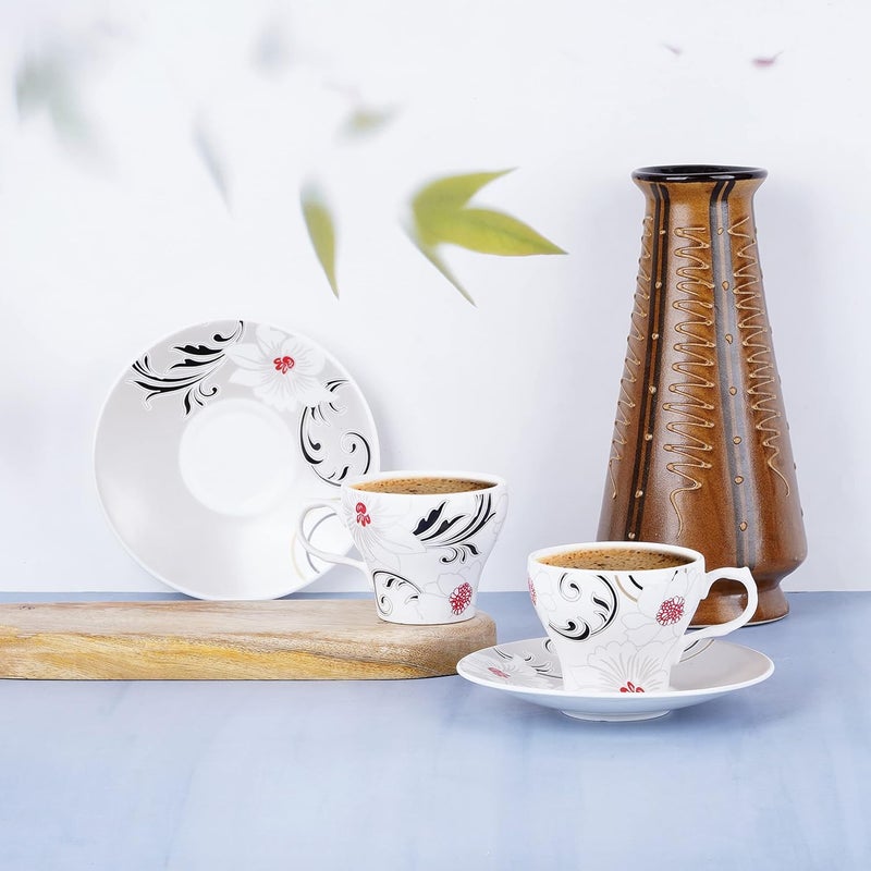 Dandy lines England by DATA Dandy Lines Liza Blossom Bliss Bone China Tea Cups Mugs and Saucer Set for Tea Coffee 6 Plates and 6 Cups 53013 Pack of 12 - Image 1