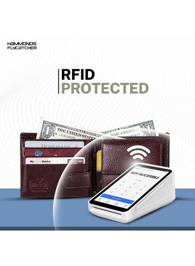 HAMMONDS FLYCATCHER Genuine Leather Wallet for Men, RFID Protected Leather Purse for Men, Money Purse for Men, Bi-Fold Wallet, 6 Card Slots, 3 ID Slots, Coin Pocket, Hidden Pockets - Brown - Image 3
