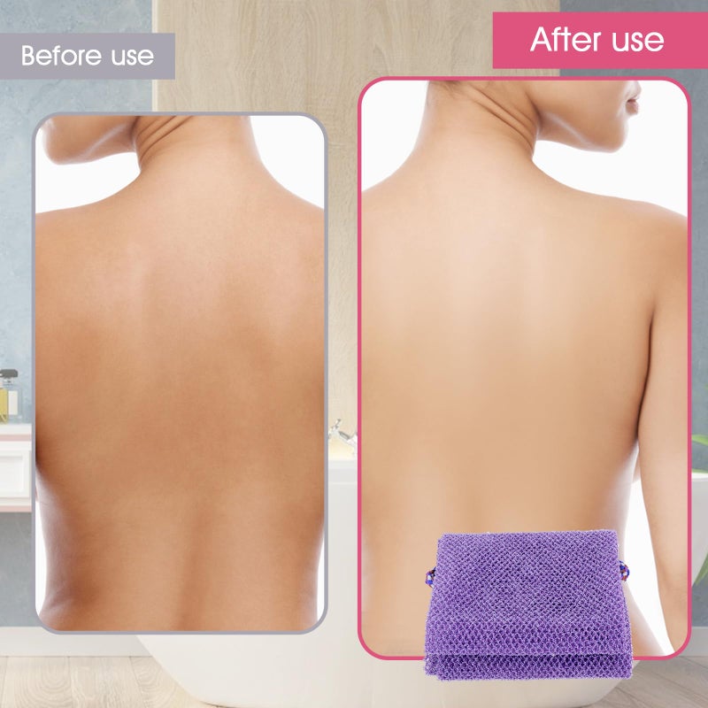 Prasacco 2 Pieces African Exfoliating Net, African Net Sponge Exfoliating Back Scrubber for Shower African Long Net Shower Sponges Exfoliating Loofahs for Women Men Body Washing Accessories - Image 3