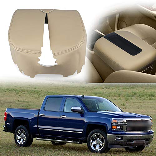 VANJING Compatible with Center Console Cover Armrest Chevy GMC Avalanche Silverado Tahoe Suburban Yukon Yukon XL Sierra 2007-2013 Leather Part Only - Image 1